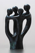 Family Group of Four - two adults and two children without marble plinth (small)
